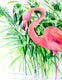 Original art for sale at UGallery.com | Standing Flamingo by Suren Nersisyan | $350 | watercolor painting | 24' h x 18' w | thumbnail 3