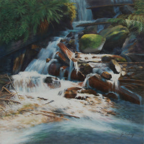 oil painting by Jo Galang titled Swift Water