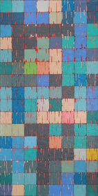 mixed media artwork by Terri Bell titled Gridscape: Square Garden