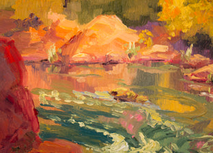 Upstream Fall Color by Karen E Lewis |   Closeup View of Artwork 