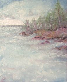 oil painting by Valerie Berkely titled Up North Dreamscape