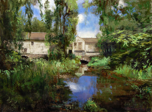 The Mill At Waterloo Village by Onelio Marrero |   Closeup View of Artwork 