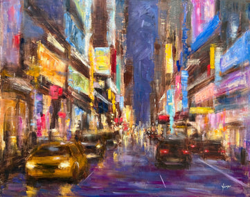 oil painting by Yangzi Xu titled NYC Night