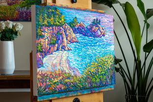 Big Sur Falls by Tao Bai |  Side View of Artwork 