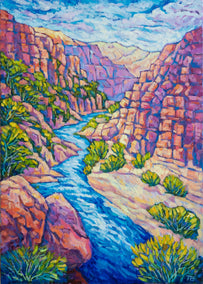 oil painting by Tao Bai titled Canyon Scenery