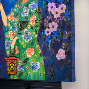 Magical Night and Blue Butterfly by Yelena Sidorova |  Side View of Artwork 