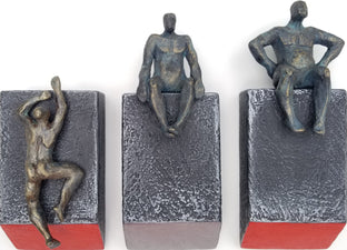 Small Beings Sitting on Logs. Set of 3 by Yelitza Diaz |  Artwork Main Image 