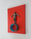 Original art for sale at UGallery.com | Balance on Red, Turquoise. by Yelitza Diaz | $450 | mixed media artwork | 12' h x 9' w | thumbnail 2