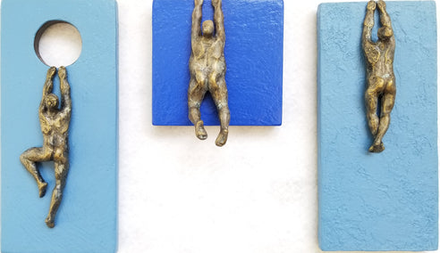 mixed media artwork by Yelitza Diaz titled Blue Climbers