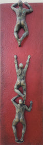 mixed media artwork by Yelitza Diaz titled Climbers, Triumphant Unity