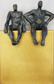 mixed media artwork by Yelitza Diaz titled Couple on Gold 1/50