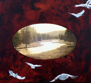 Yellowstone with Lock and Key by Candice Eisenfeld |   Closeup View of Artwork 