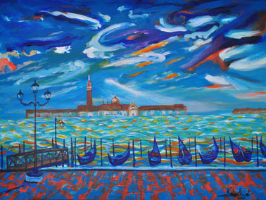 acrylic painting by Zelie Alice titled Autumn In Venice